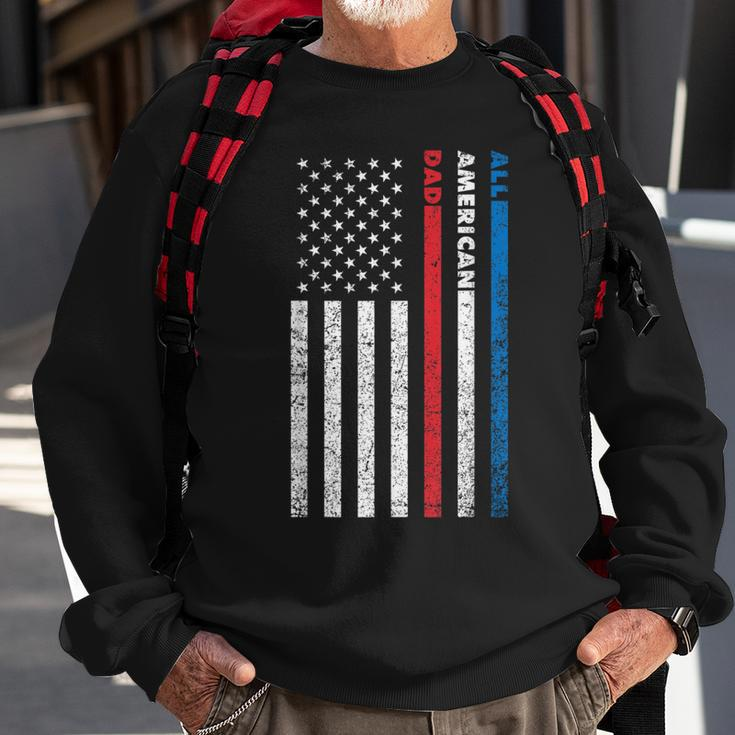 All-American Dad Patriotic Usa Flag Fathers Day Gift Sweatshirt Gifts for Old Men