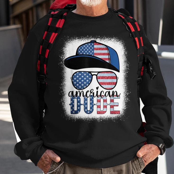American Dude 4Th Of July Usa Flag Glasses American Family Sweatshirt Gifts for Old Men