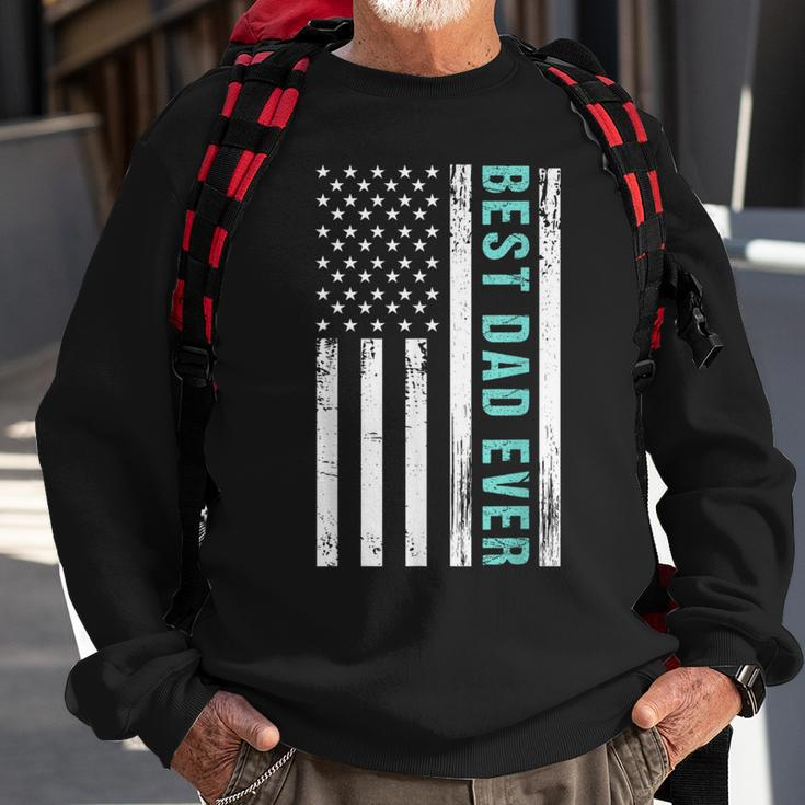 American Flag Best Dad Ever Fathers Day Sweatshirt Gifts for Old Men