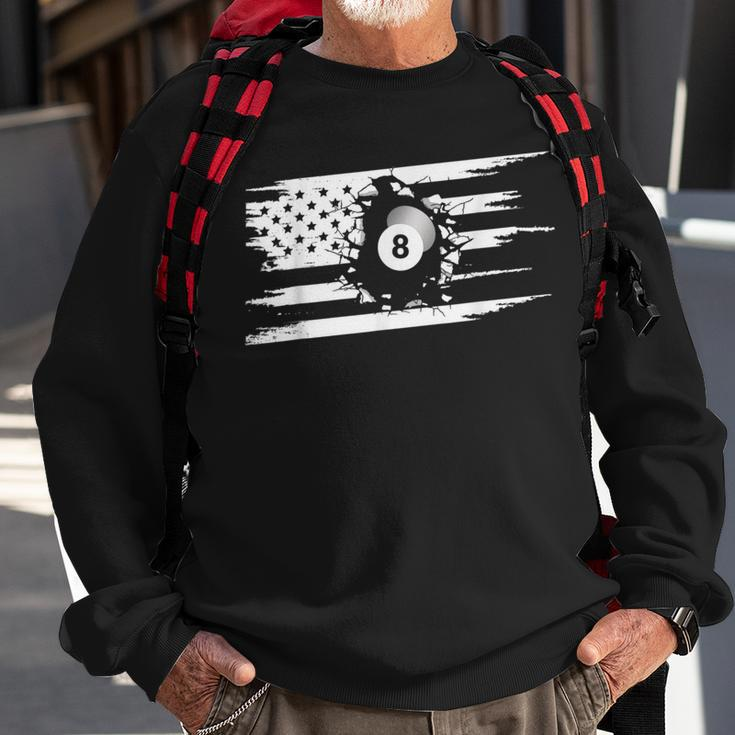 American Flag Billiards Apparel - Billiards Sweatshirt Gifts for Old Men