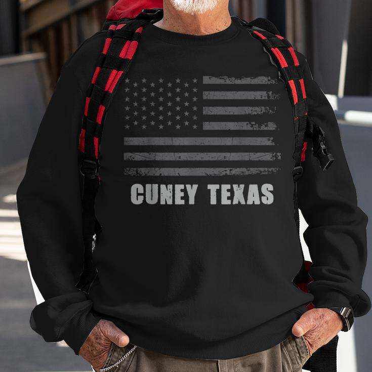 American Flag Cuney Texas Usa Patriotic Souvenir Sweatshirt Gifts for Old Men