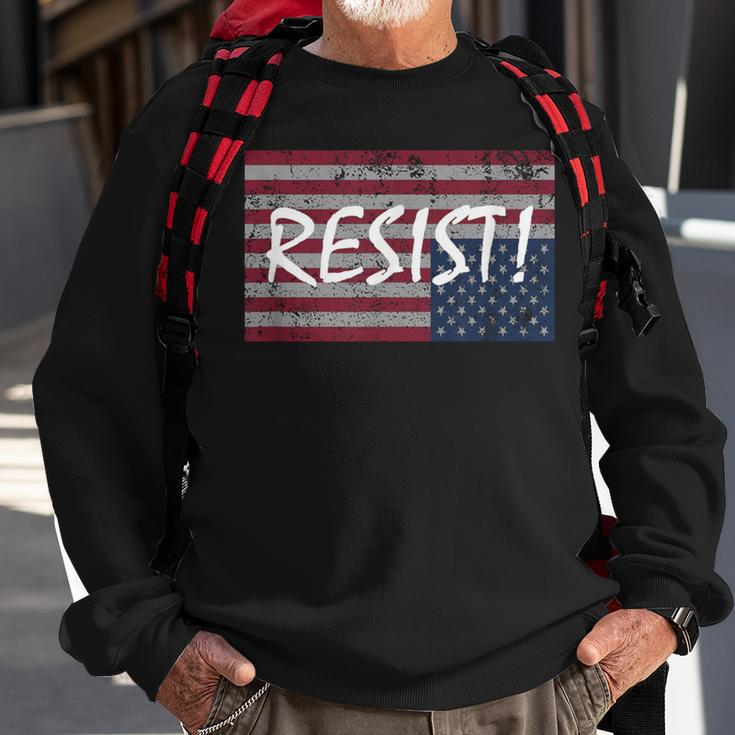 American Flag Resist Upside Down United StatesSweatshirt Gifts for Old Men