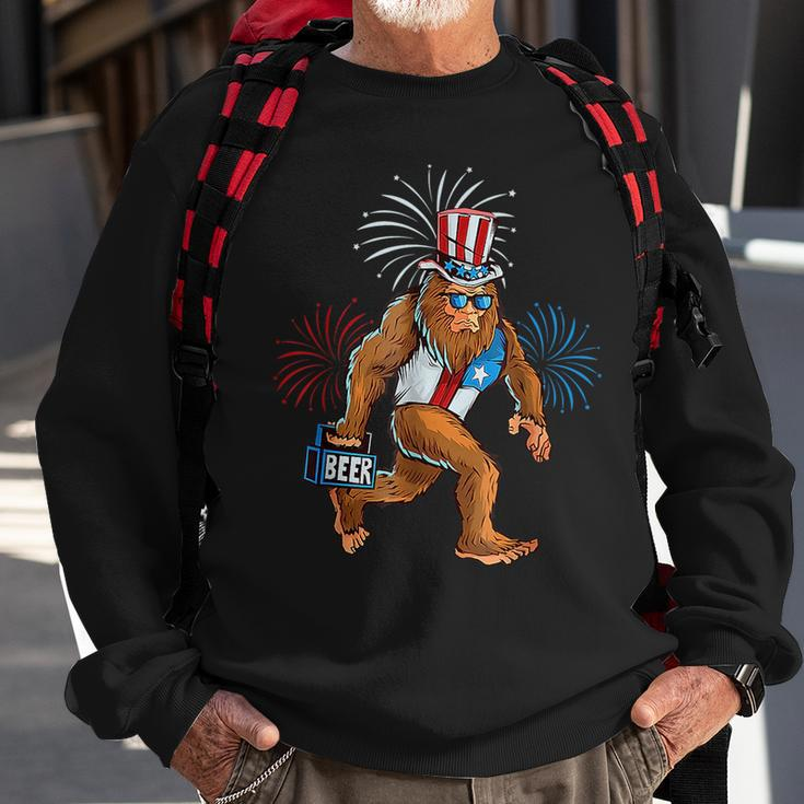 American Patriotic Bigfoot 4Th Of July Sasquatch Men Boy Sweatshirt Gifts for Old Men