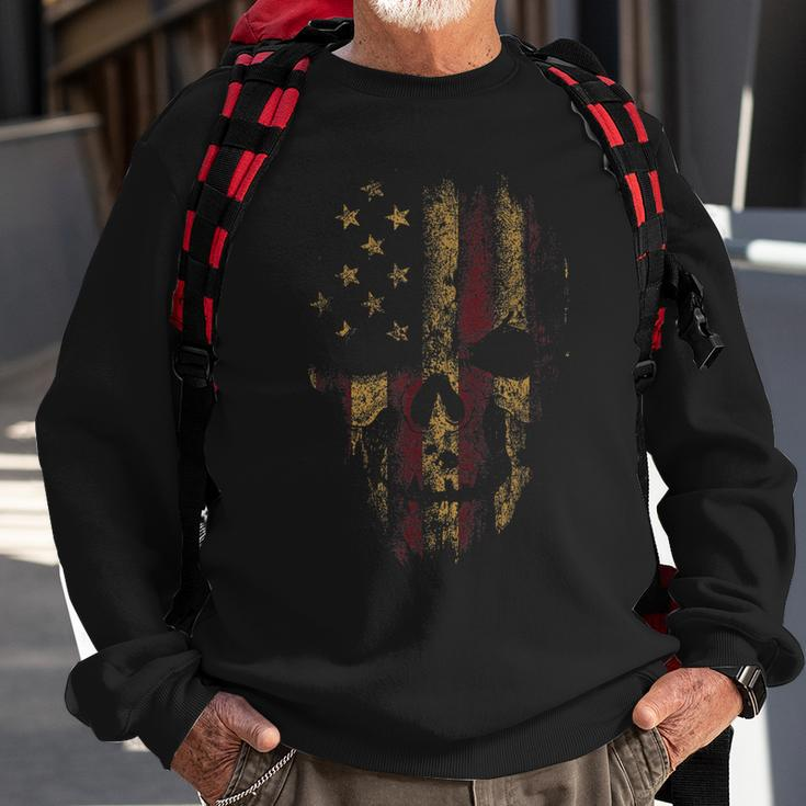 American Skull Flag Patriotic Happy 4Th Of July Sweatshirt Gifts for Old Men
