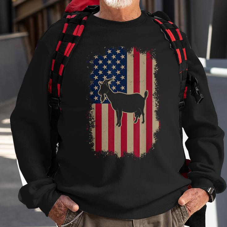 American Us Flag Fainting Goat Sweatshirt Gifts for Old Men