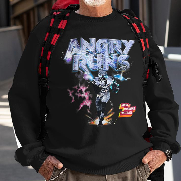 Angry Runs Good Morning Football Sport Lover Vintage Sweatshirt Gifts for Old Men