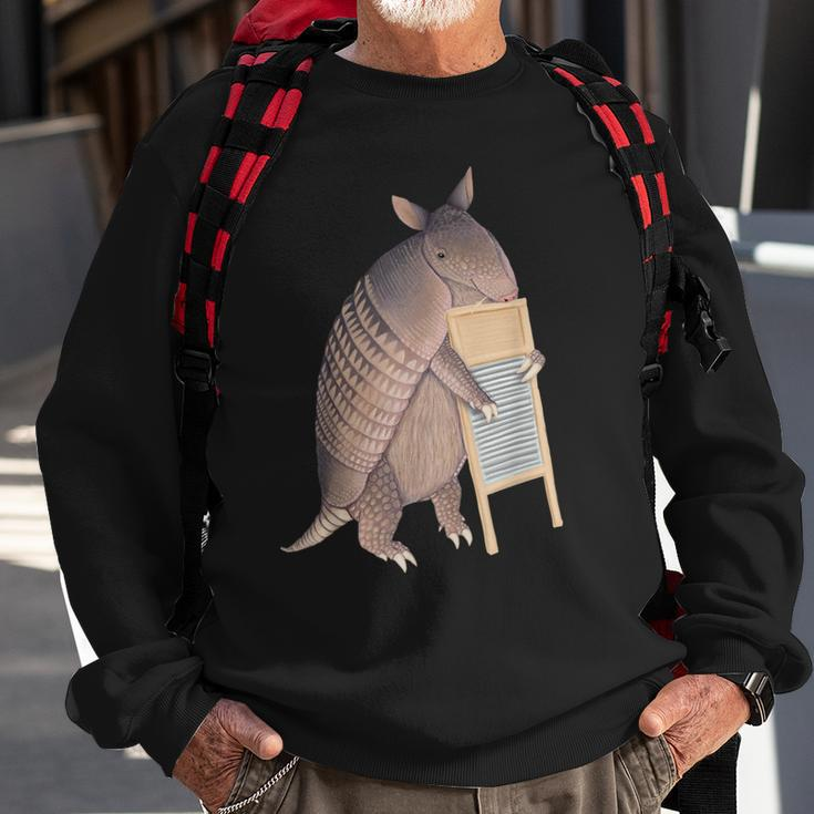 Armadillo Playing The Washboard Sweatshirt Gifts for Old Men