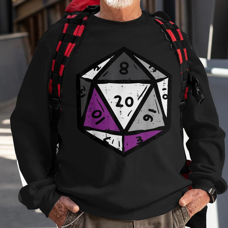 Asexual Gamer Rpg Dice Ace Pride Flag Lgbtq Men Boys Kids Sweatshirt Gifts for Old Men