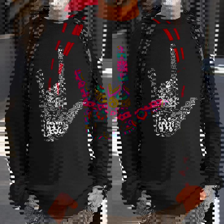 Asl Sign Language I Love You American Sign Language Sweatshirt Gifts for Old Men