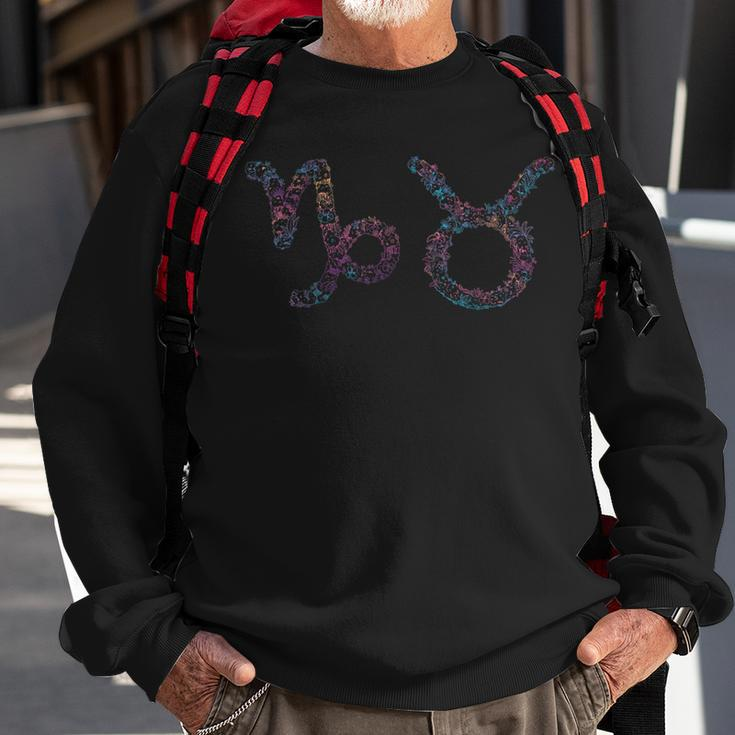 Astrology Horoscope Zodiac Signs Capricorn And Taurus Couple Sweatshirt Gifts for Old Men