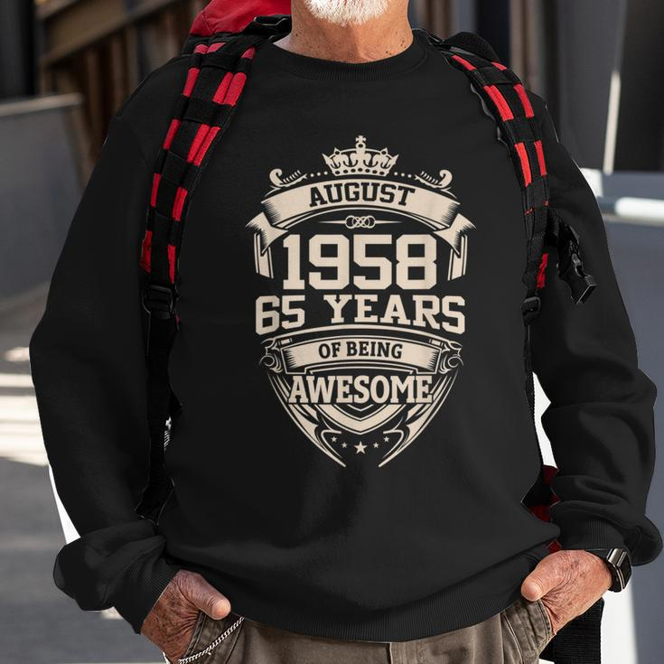 August 1958 65 Years Of Being Awesome 65Th Birthday Sweatshirt Gifts for Old Men