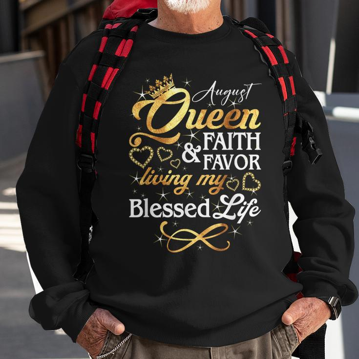 August Queen Living My Blessed Life Birthday Queen Crown Sweatshirt Gifts for Old Men