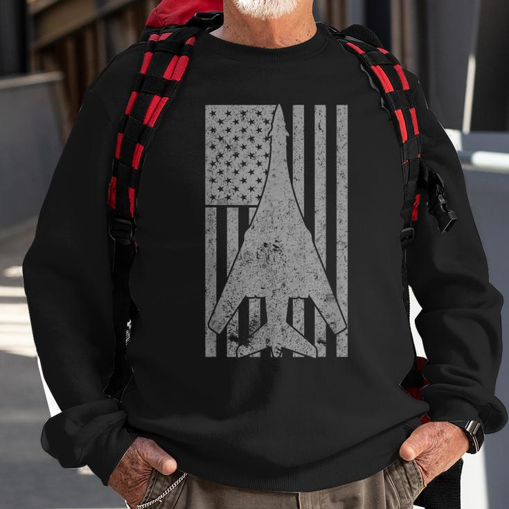 B-1 Lancer Supersonic Bomber Airplane Vintage Flag Sweatshirt Gifts for Old Men