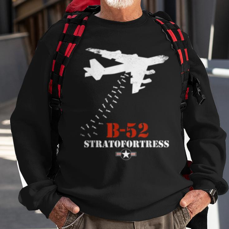B52 Stratofortress Tech Drawing Cold War Bomber Sweatshirt Gifts for Old Men