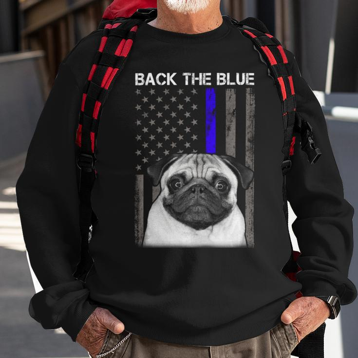 Back The Blue Thin Blue Line Us Flag Pug Do Sweatshirt Gifts for Old Men
