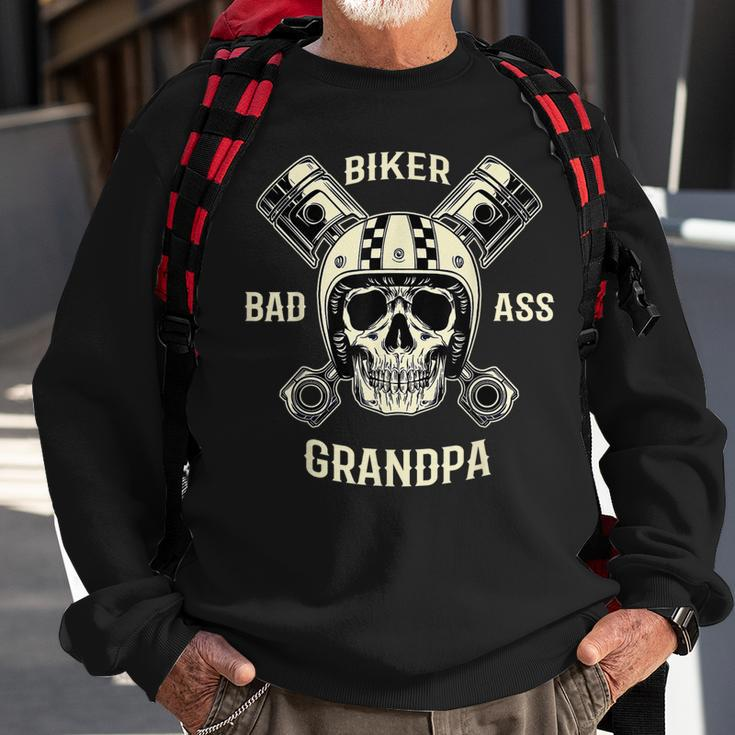 Bad Ass Biker Grandpa Motorcycle Fathers Day Gift Gift For Mens Sweatshirt Gifts for Old Men