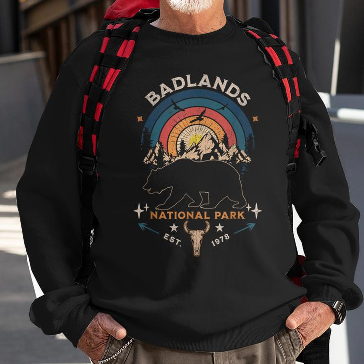 Badlands National Park South Dakota Camping Hiking Vintage Sweatshirt Gifts for Old Men
