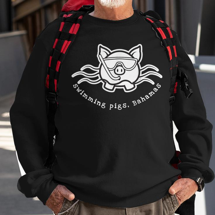 Bahamas Swimming Pig With Mask And Snorkel Sweatshirt Gifts for Old Men