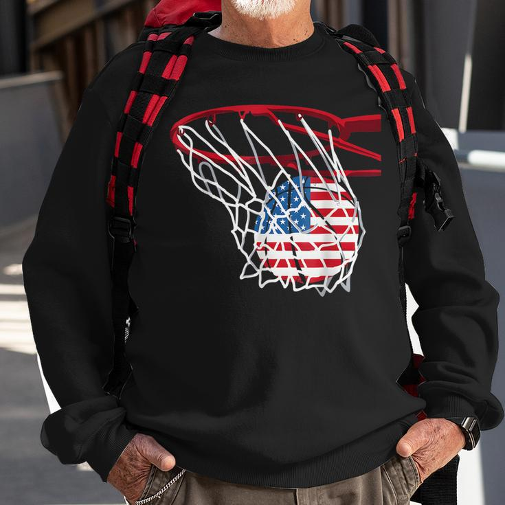 Basketball 4Th Of July American Flag Patriotic Men Boys Usa Sweatshirt Gifts for Old Men