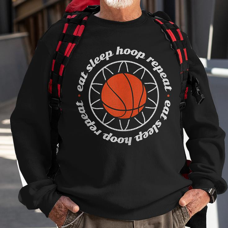 Basketball Motivation - Eat Sleep Hoop Repeat Sweatshirt Gifts for Old Men