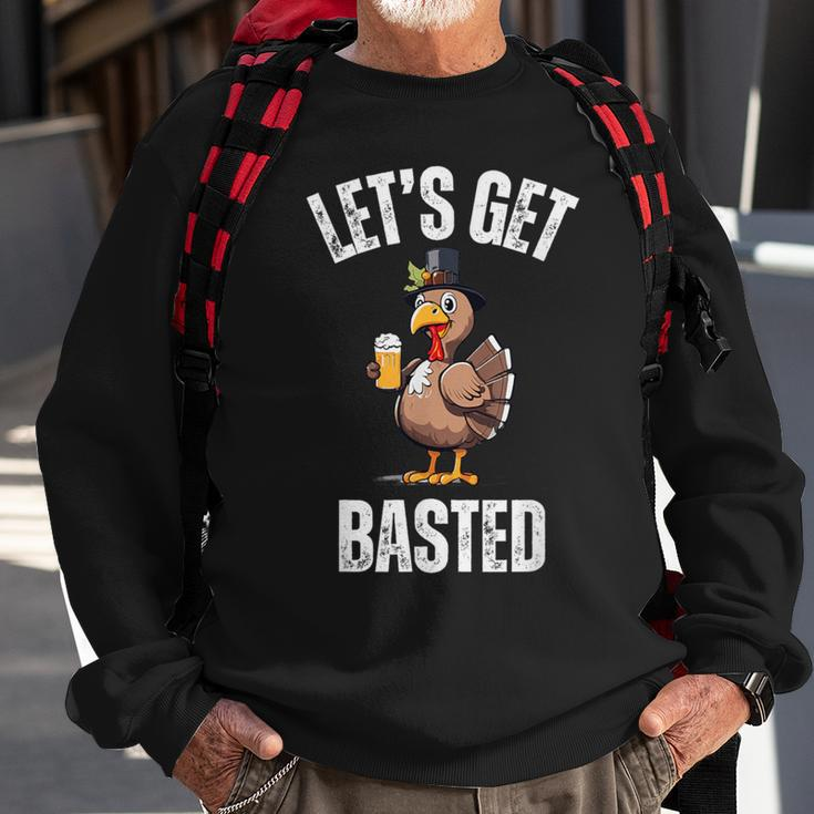 Lets Get Basted Thanksgiving Drinking Turkey Day Sweatshirt Gifts for Old Men
