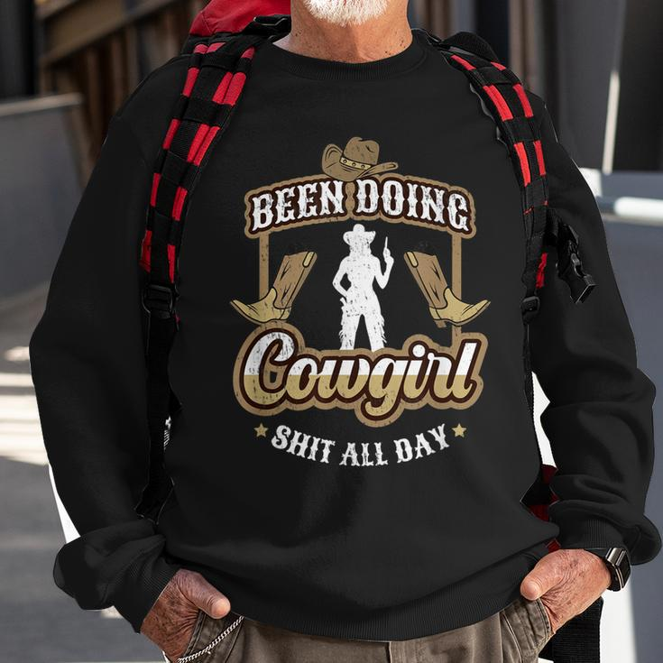 Been Doing Cowgirl Shit All Day Design For A Horsegirl Sweatshirt Gifts for Old Men