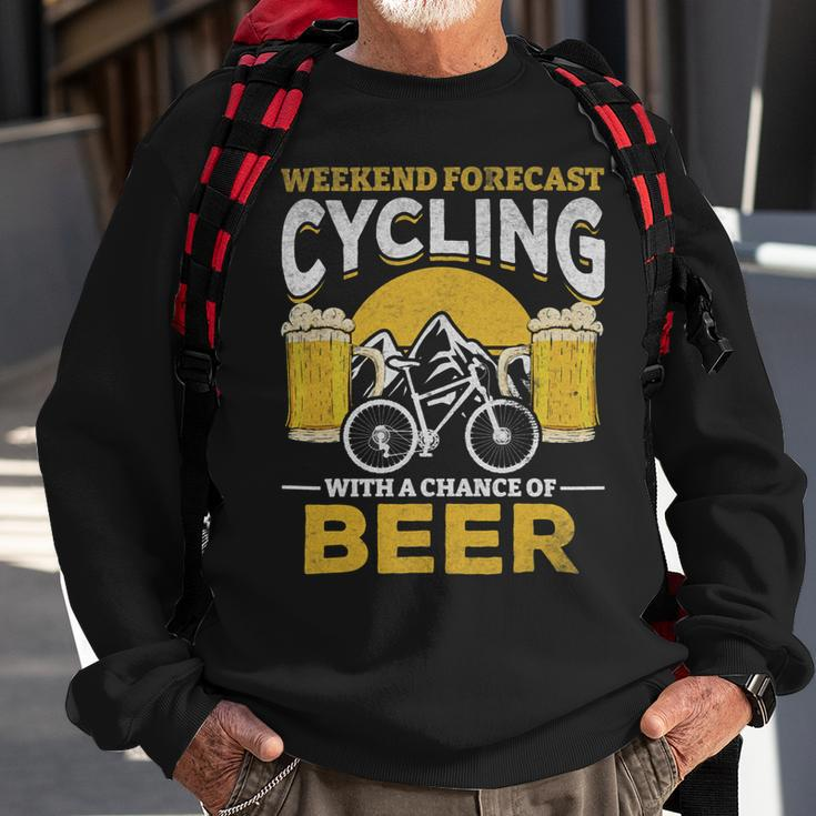 Beer Bicyclist Weekend Forecast Cycling With A Chance Of Beer Sweatshirt Gifts for Old Men