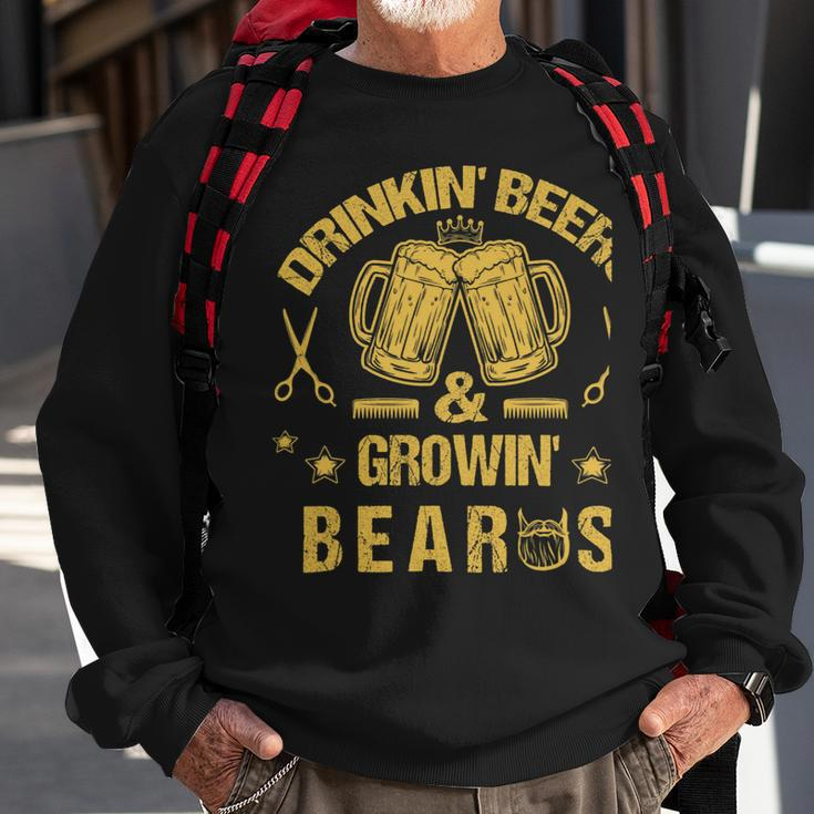 Beer Funny Bearded Beer Drinker Drinking Beers Beard Lover Humor Sweatshirt Gifts for Old Men