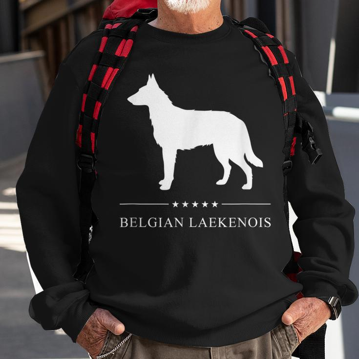 Belgian Laekenois Dog White Silhouette Sweatshirt Gifts for Old Men