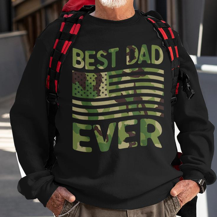 Best Dad Ever Fathers Day Gift American Flag Military Camo Sweatshirt Gifts for Old Men