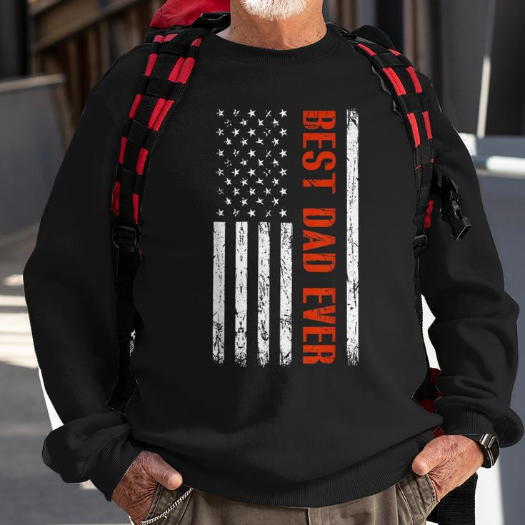 Best Dad Ever With Us Flag American Fathers Day Sweatshirt Gifts for Old Men
