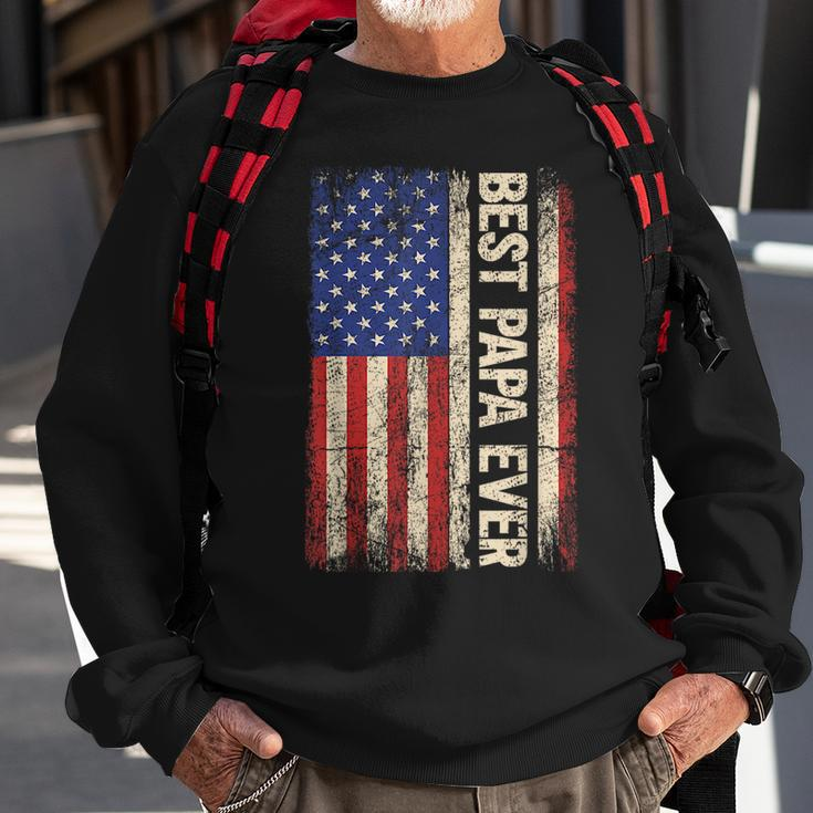Best Papa Ever Us American Flag Gifts For Fathers Day Men Sweatshirt Gifts for Old Men