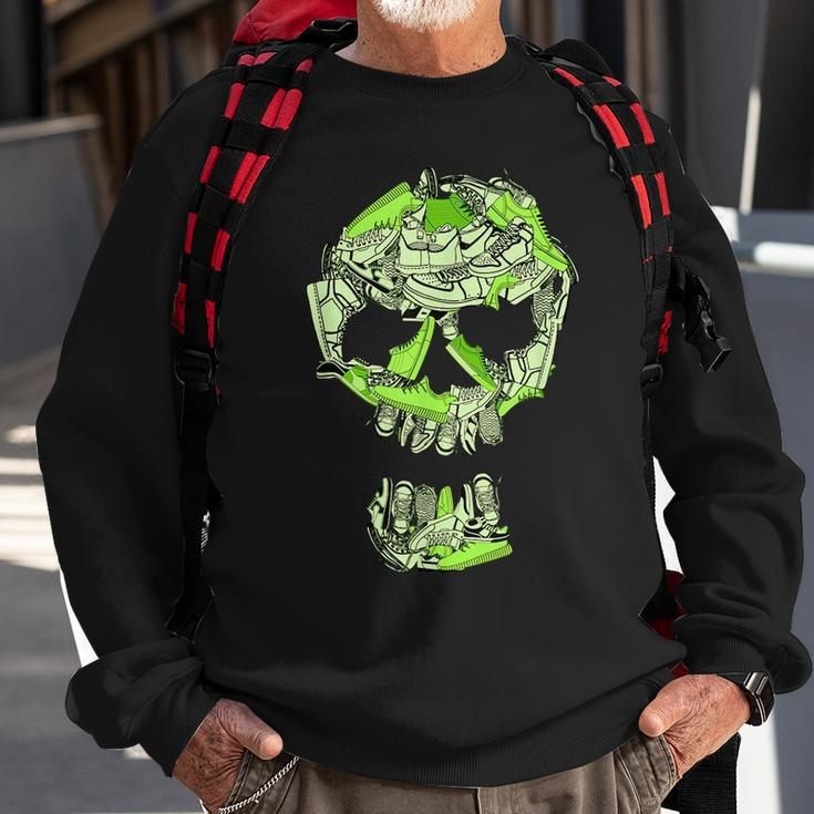 Big Ol Sneaker Head Green Color Graphic Sweatshirt Gifts for Old Men