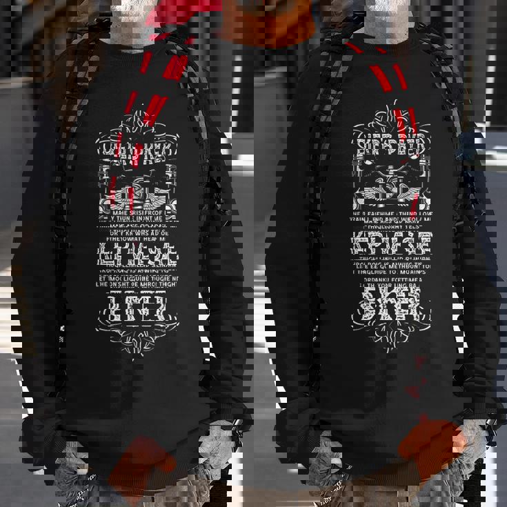 Bikers Prayer Vintage Motorcycling Biker Sweatshirt Gifts for Old Men