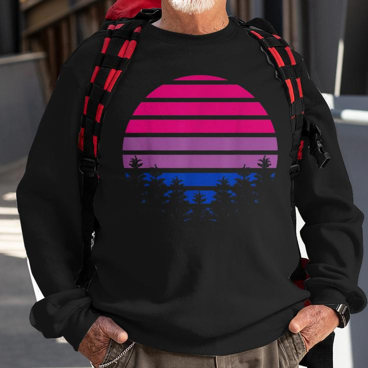 Bisexual Flag Retro Sunset Lgbt Bi Pride Gifts Sweatshirt Gifts for Old Men