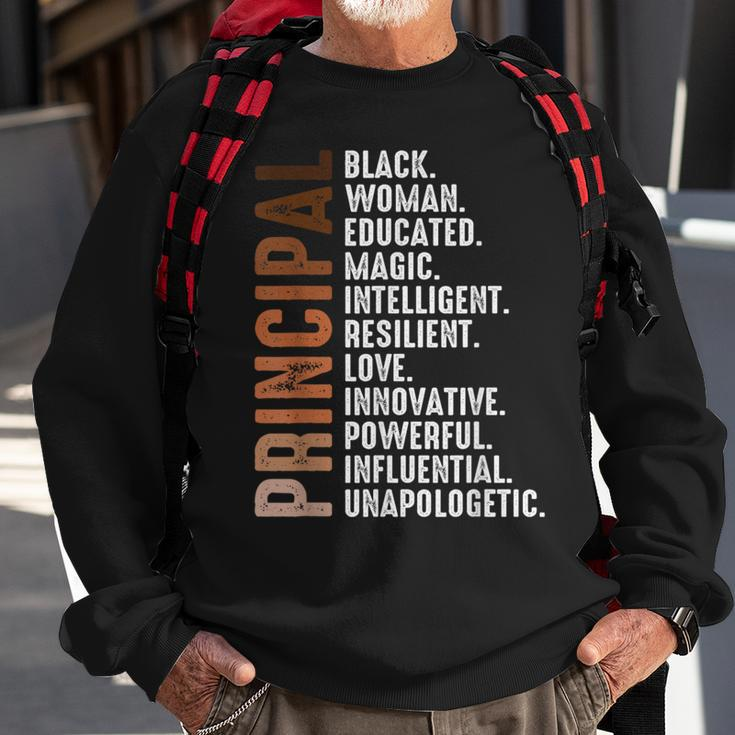 Black Educated Principal History Month Melanin Proud African Sweatshirt Gifts for Old Men