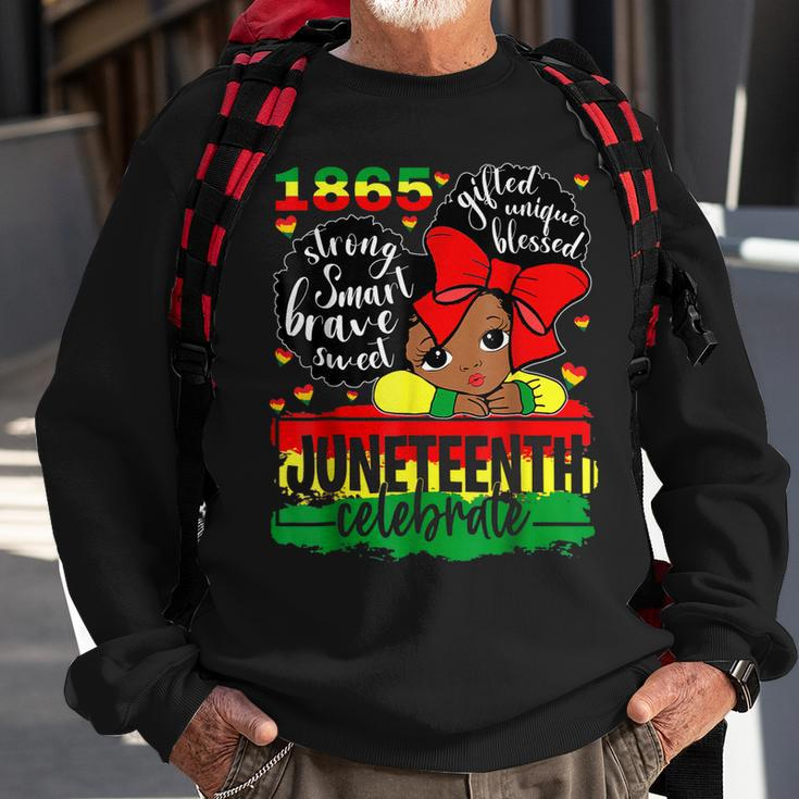 Black Girl Junenth 1865 Celebrate Indepedence Day Kids Sweatshirt Gifts for Old Men