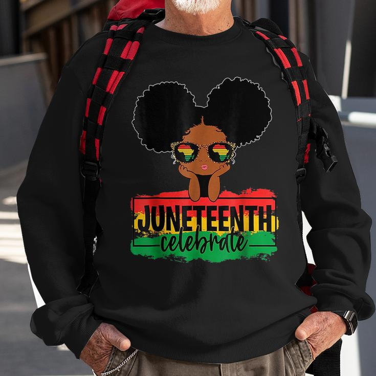 Black Girl Kid Junenth Celebrate Indepedence Day Sweatshirt Gifts for Old Men