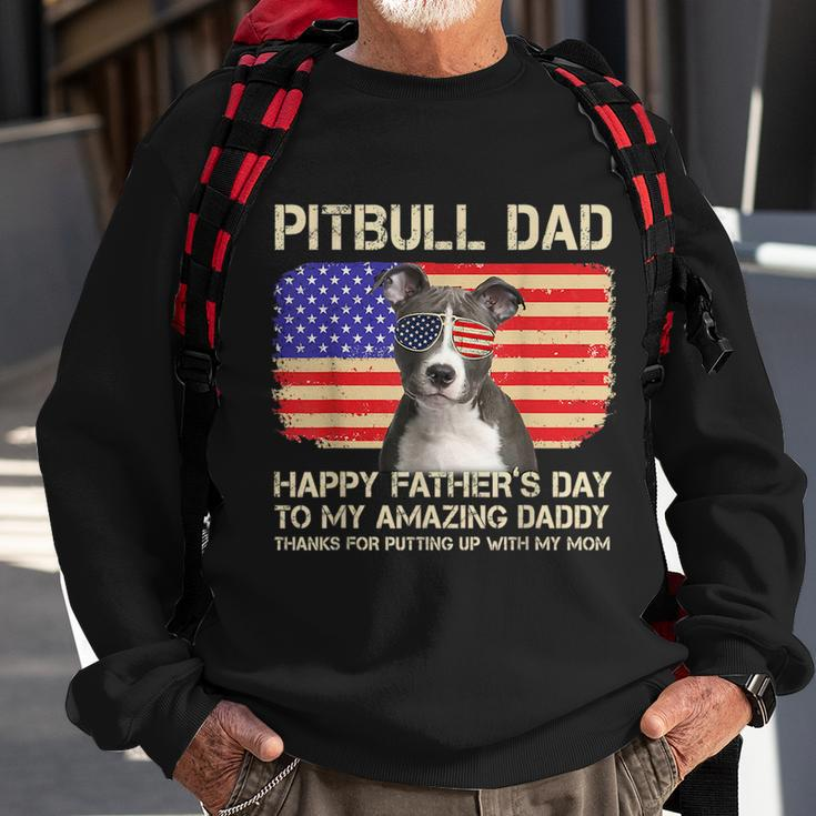 Blue Nose Pitbull Dad Happy Fathers Day To My Amazing Daddy Sweatshirt Gifts for Old Men