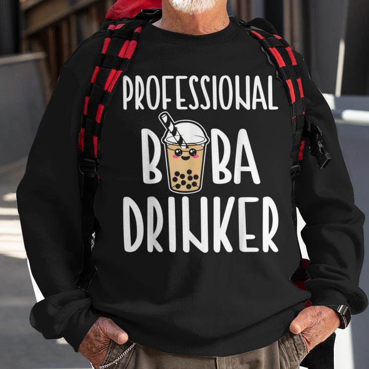 Boba Tea Professional Drinker Cute Kawaii Bubble Milk Tea Sweatshirt Gifts for Old Men