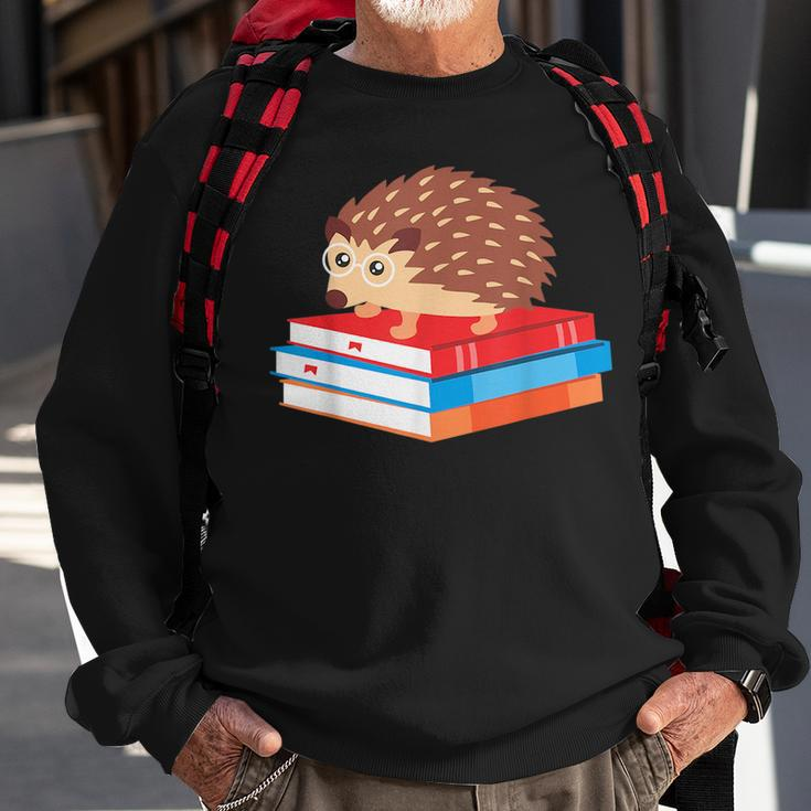 Book Nerd Funny Hedgehog Reading Lover Gift Idea Reading Funny Designs Funny Gifts Sweatshirt Gifts for Old Men