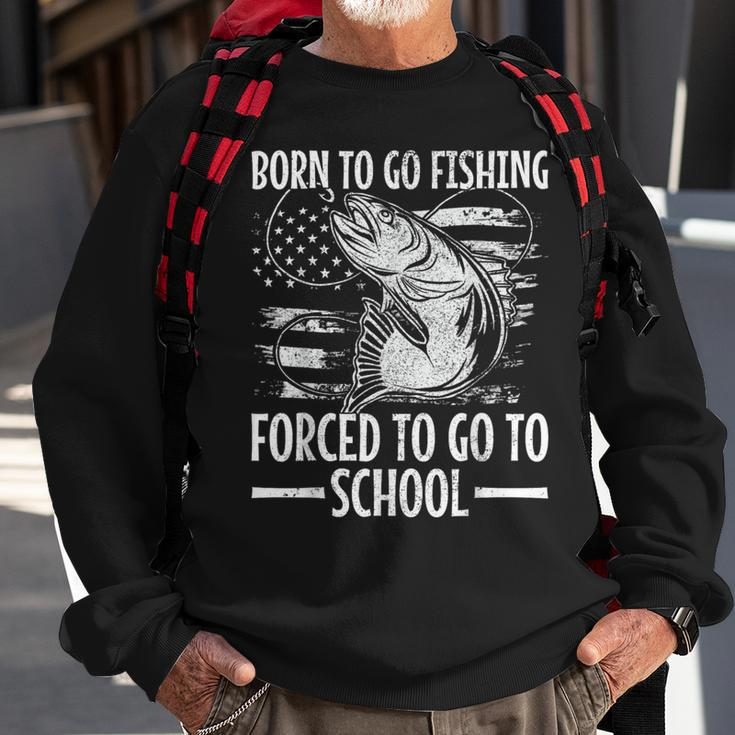 Born To Go Fishing Bass Fish Fisherman Boy Kid Fishing Sweatshirt Gifts for Old Men