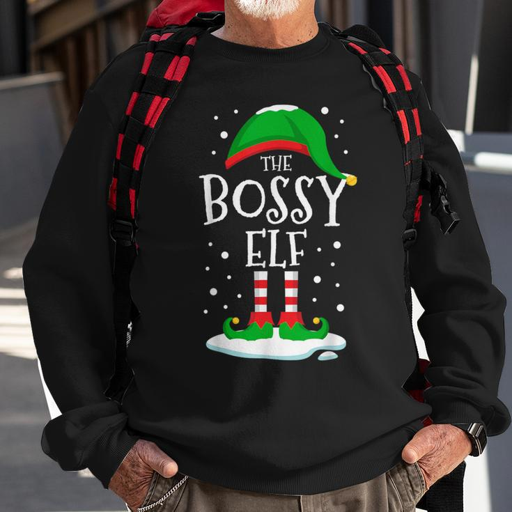 The Bossy Elf Christmas Family Matching Xmas Group Sweatshirt Gifts for Old Men