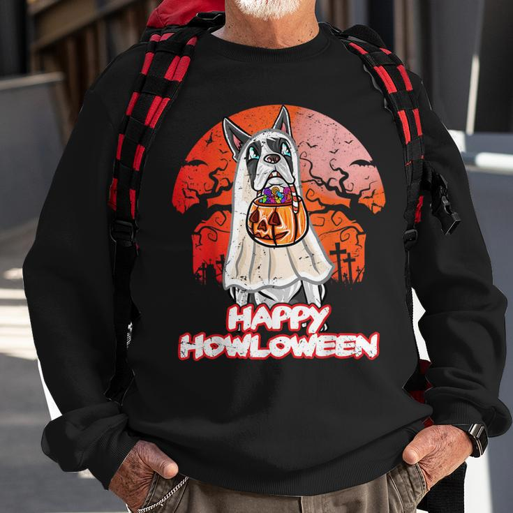 Boston Terrier Happy Halloween Costume Ghost Sweatshirt Gifts for Old Men