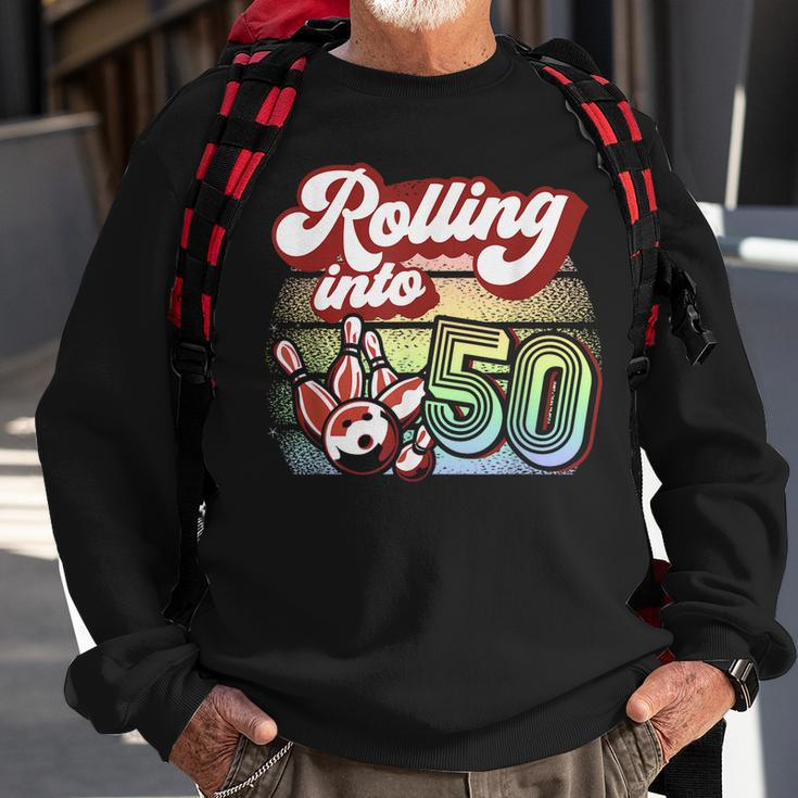 Bowling Party Rolling Into 50 Bowling Birthday Sweatshirt Gifts for Old Men