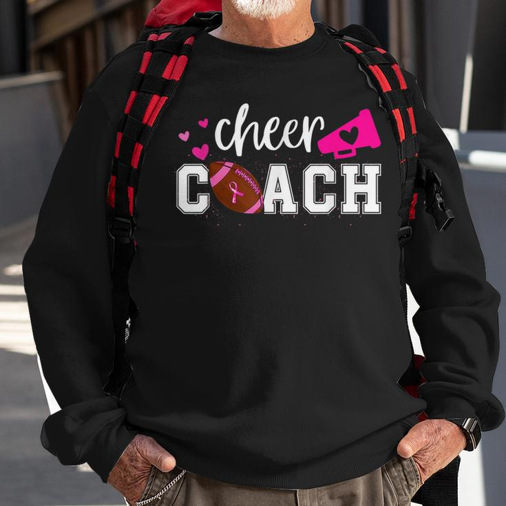 Breast Cancer Awareness Cheer Coach Football Pink Ribbon Sweatshirt Gifts for Old Men