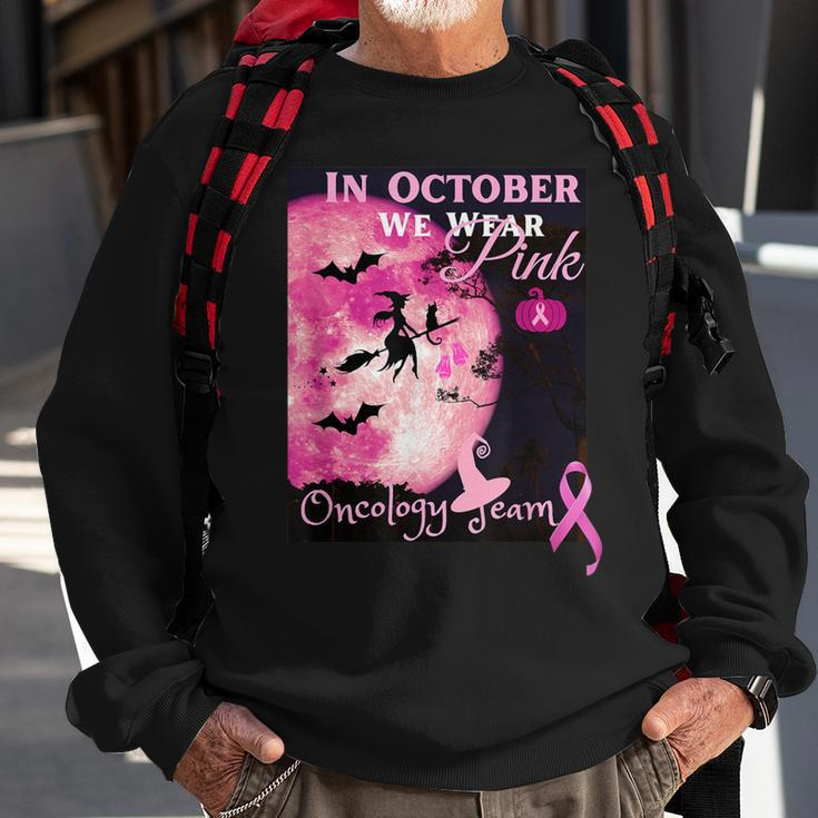 Breast Cancer Awareness In October We Wear Pink Halloween Sweatshirt Gifts for Old Men