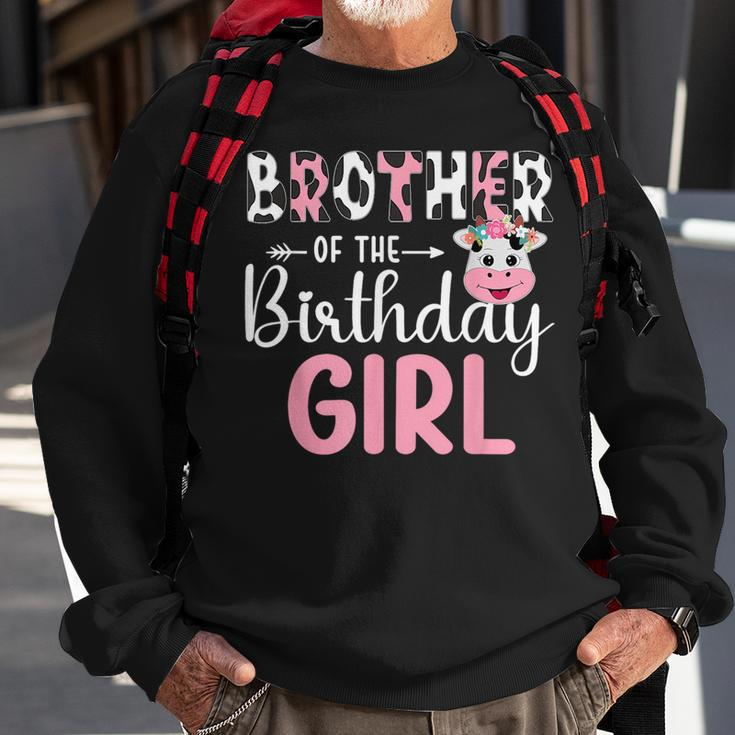 Brother Of The Birthday Girl Farm Cow 1 St Birthday Girl Sweatshirt Gifts for Old Men