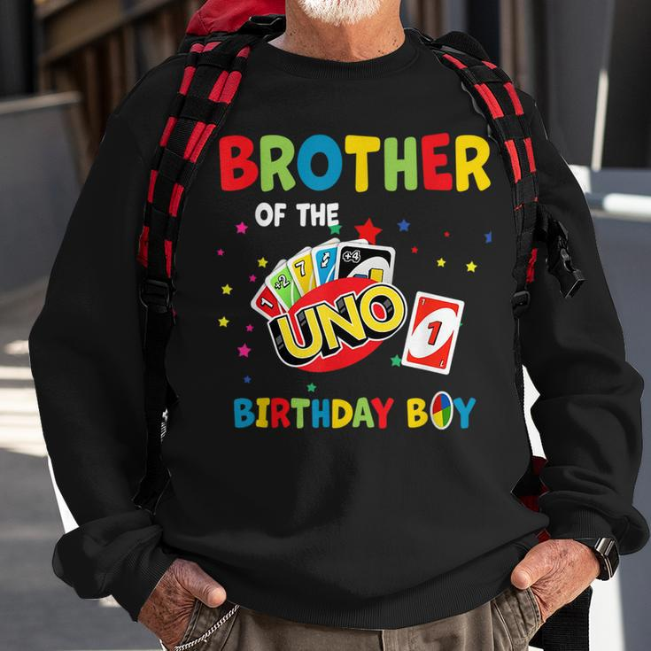 Brother Of The Uno Birthday Boy Uno Birthday Boy Sweatshirt Gifts for Old Men