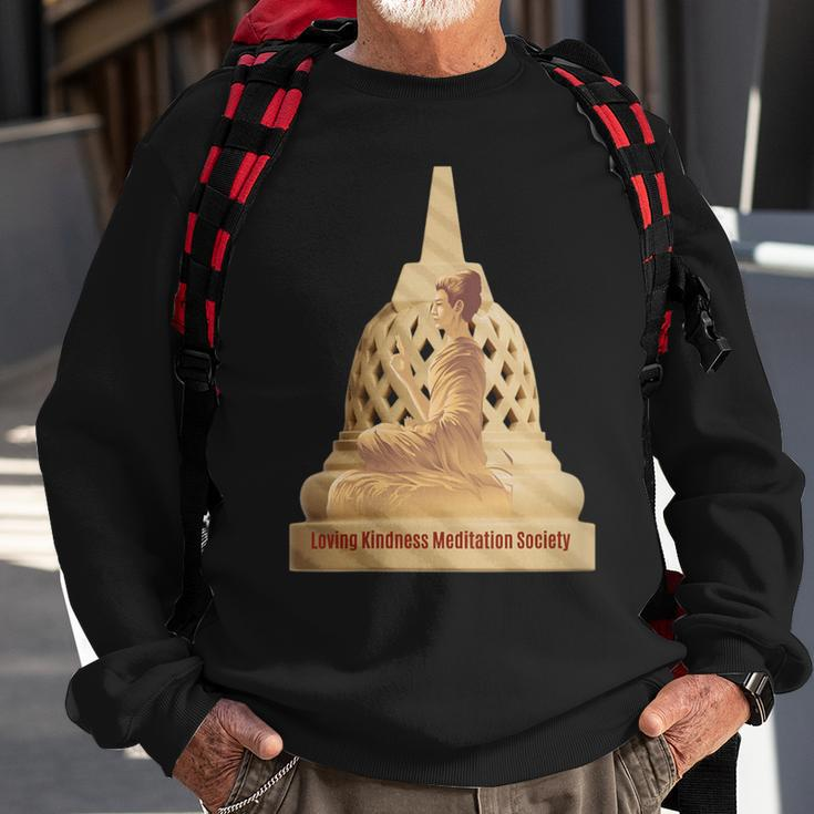 Buddha Borobudur Mindfulness Metta Lovingkindness Meditation Sweatshirt Gifts for Old Men
